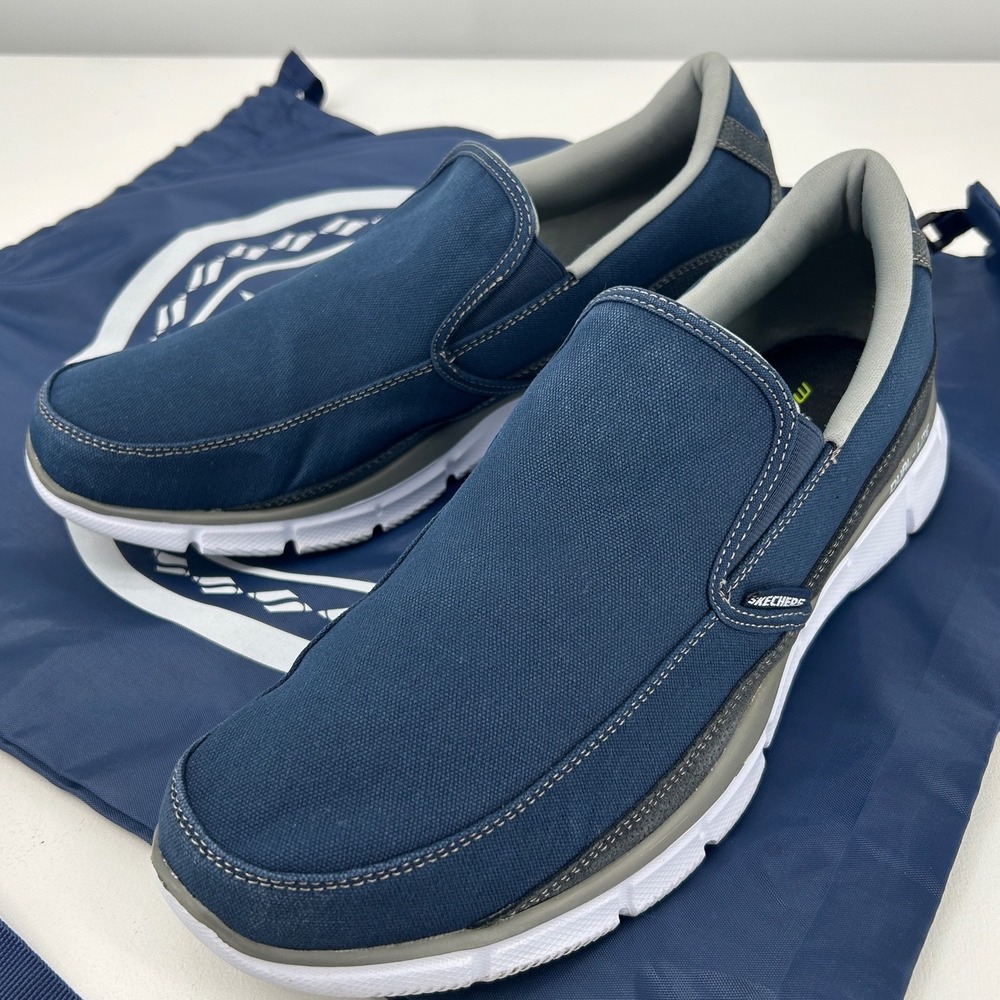 Skechers Men's Size 12 Memory Foam Navy Slip On Loafers Casual Shoes 51503